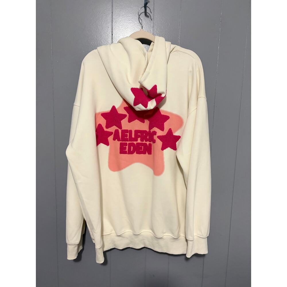 Aelfric Eden White Embroidery Eden Star V303 Oversized Unisex Hoodie XL - Picture 7 of 9